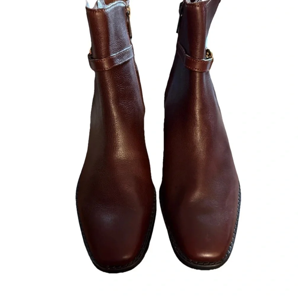 Sam Edelman Women's Brawley Leather Ankle Boot Deep Pecan Size 7.5 Display Boots